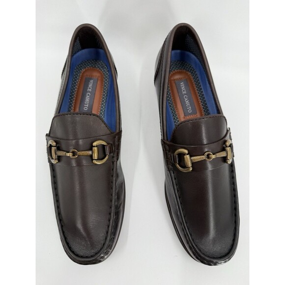 NWOT VINCE CAMUTO  Corwin Leather Horse-bit Dark Brown Loafers - Size 9M - - Picture 5 of 11